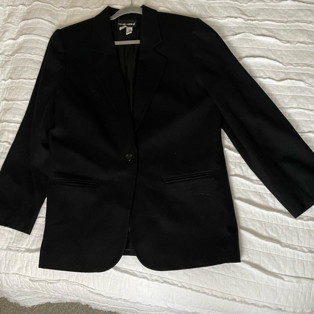 Women's Wool Black Blazer
